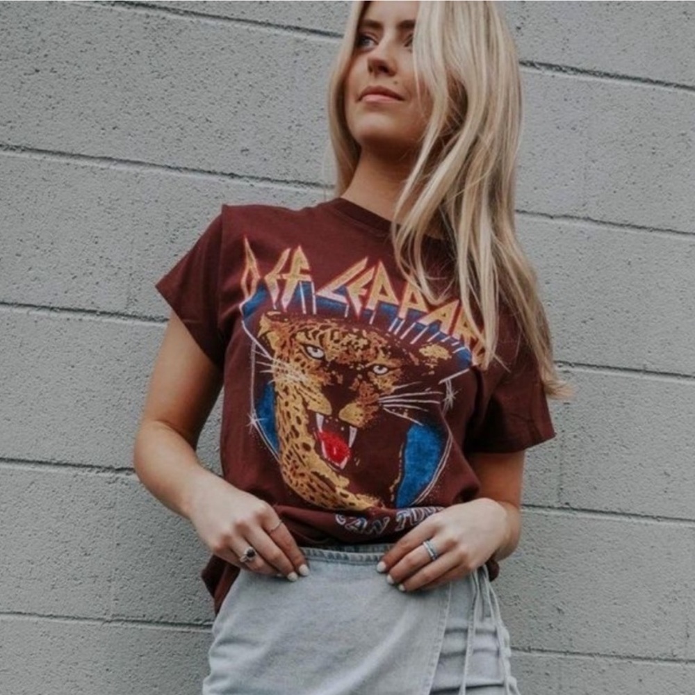 Daydreamer Def Leppard American Tour Band Short Sleeve Tee Shirt 80s Rock